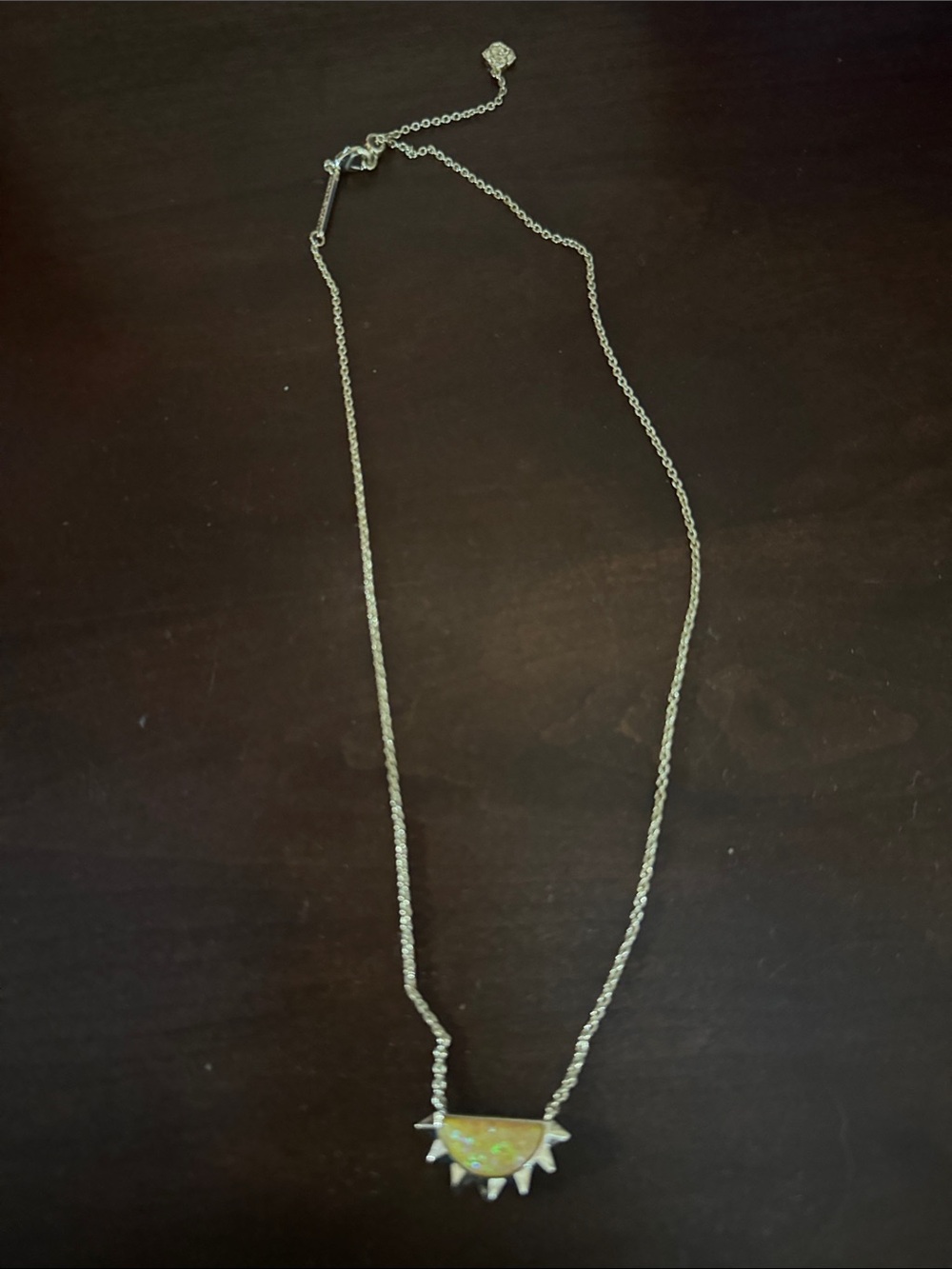 Kendra Scott White Opal Spike Pendant Necklace